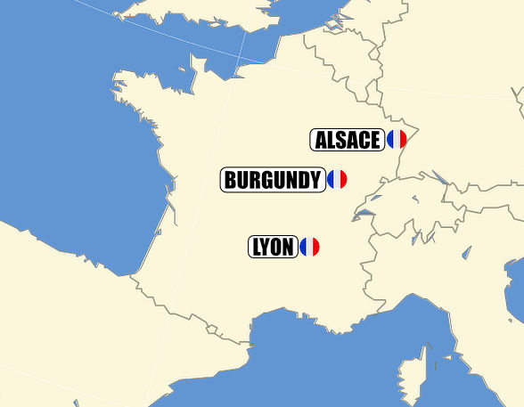 Itinerary map-Epicurean Escapade:   
Alsace, Burgundy & Lyon Uncorked