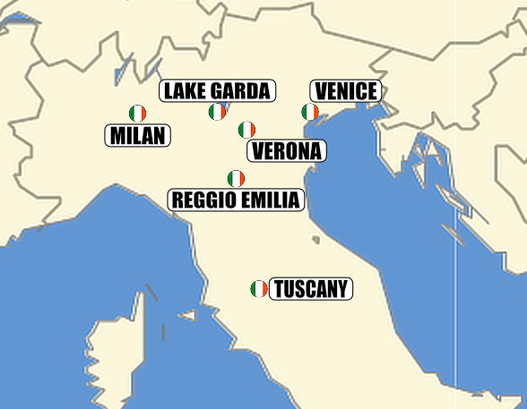 Itinerary map-Italia Gusto: A Feast for the Senses