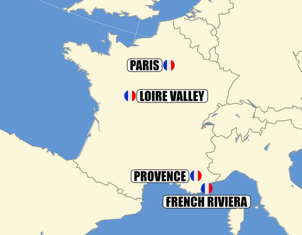 Itinerary map-Luxe France Celebration